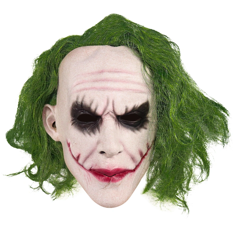 Scary Clown Facewear with Wig, Horror Headwear for Men Women