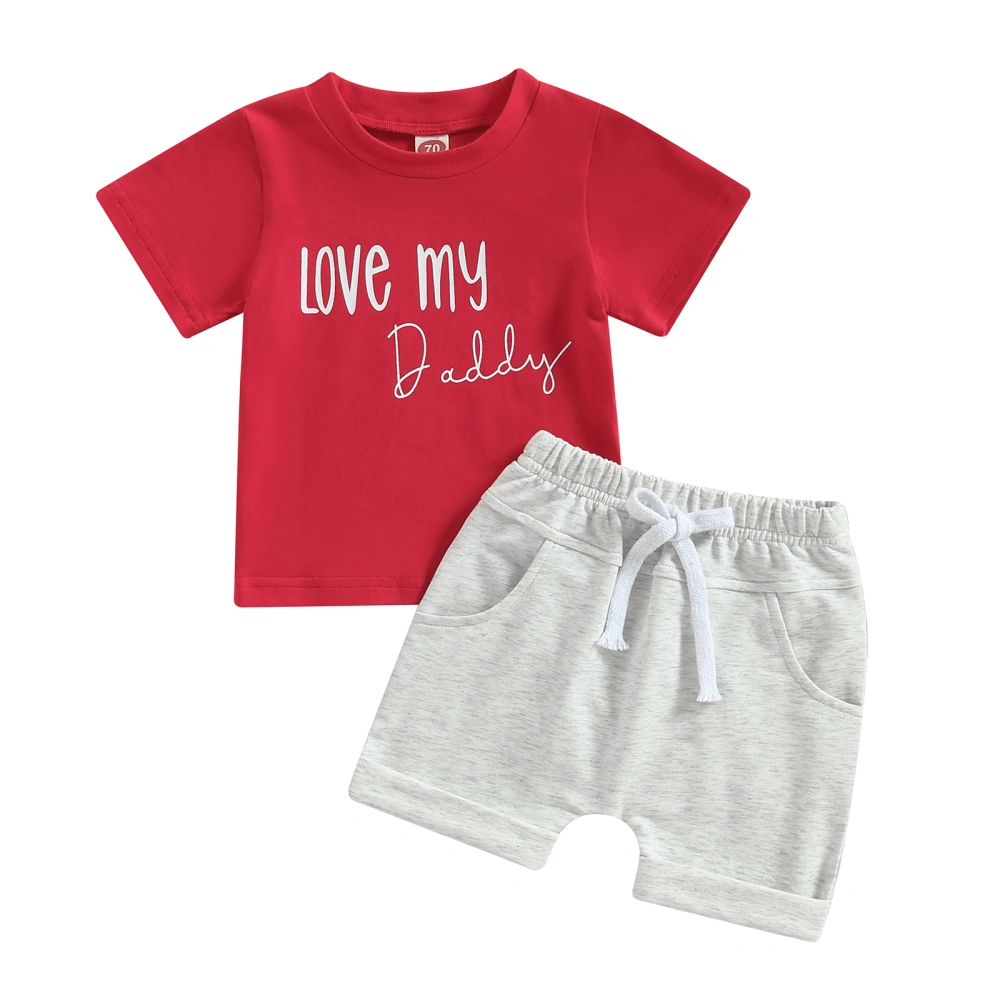 Infant Boys Summer Clothes Outfits Letter Print T-Shirts Shorts Suit