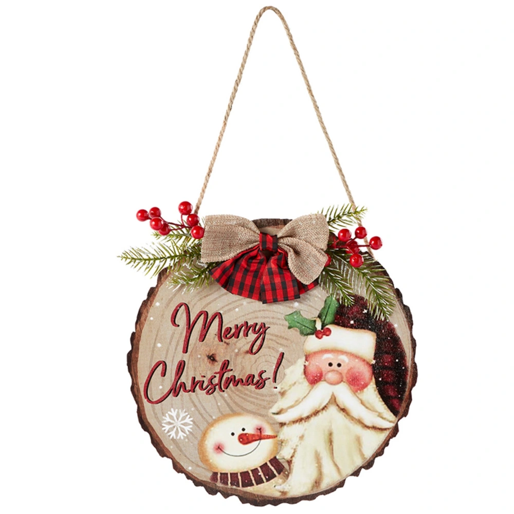 Christmas Hanging Wood Sign Santa Snowman Pattern Wall Signs