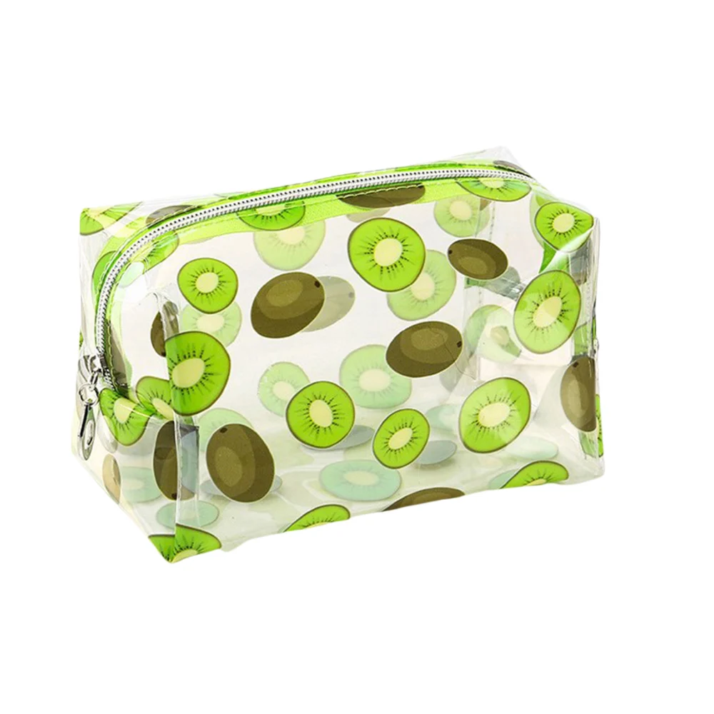 Cosmetic Bag, Portable Transparent Fruit Print Makeup Bag Storage Case