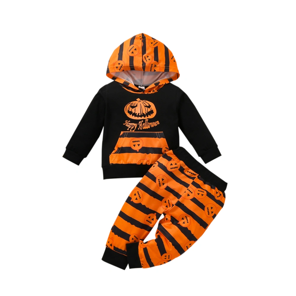 Boys Halloween Clothes Set, Long Sleeve Hooded Pullover and Trousers