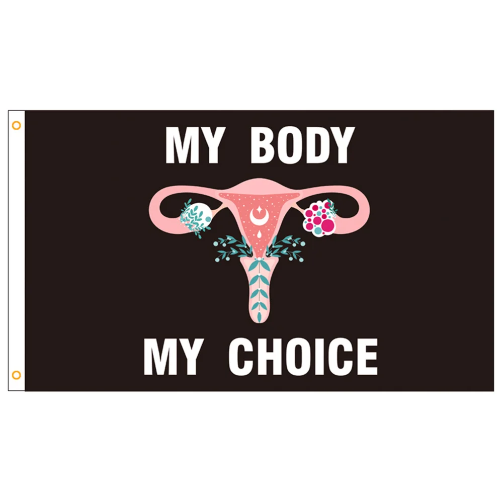 Unique Uterus Letter Flower Printed Garden Flag for Support Abortion