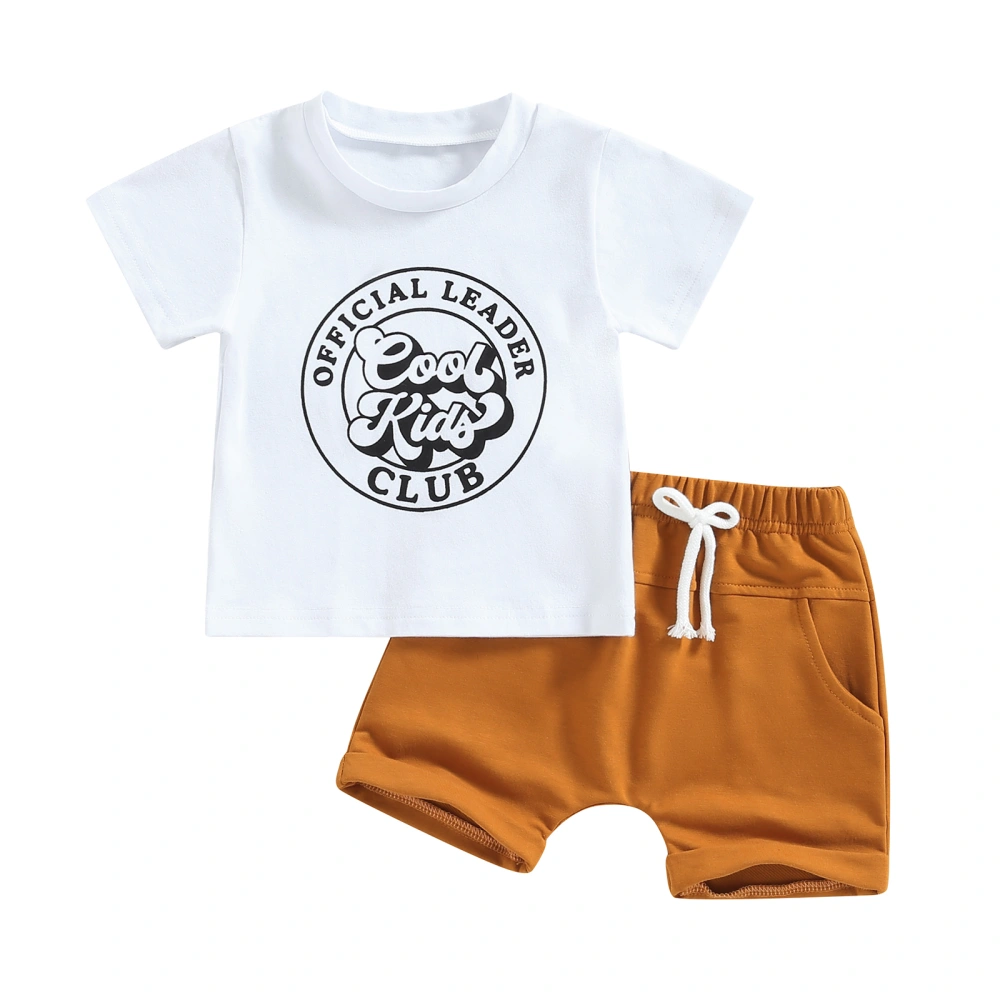 Infant Clothes Outfits Letter Print T-Shirts and Elastic Waist Shorts