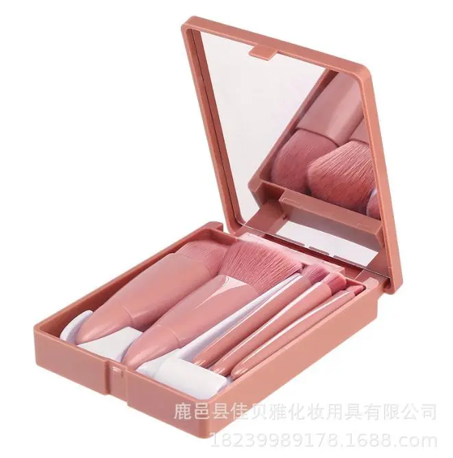 Makeup Brush with Mirror Mini Foundation Eye Shadow Lip Brush