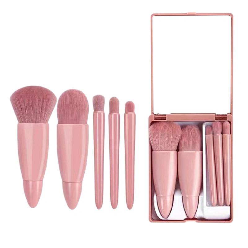 Makeup Brush with Mirror Mini Foundation Eye Shadow Lip Brush