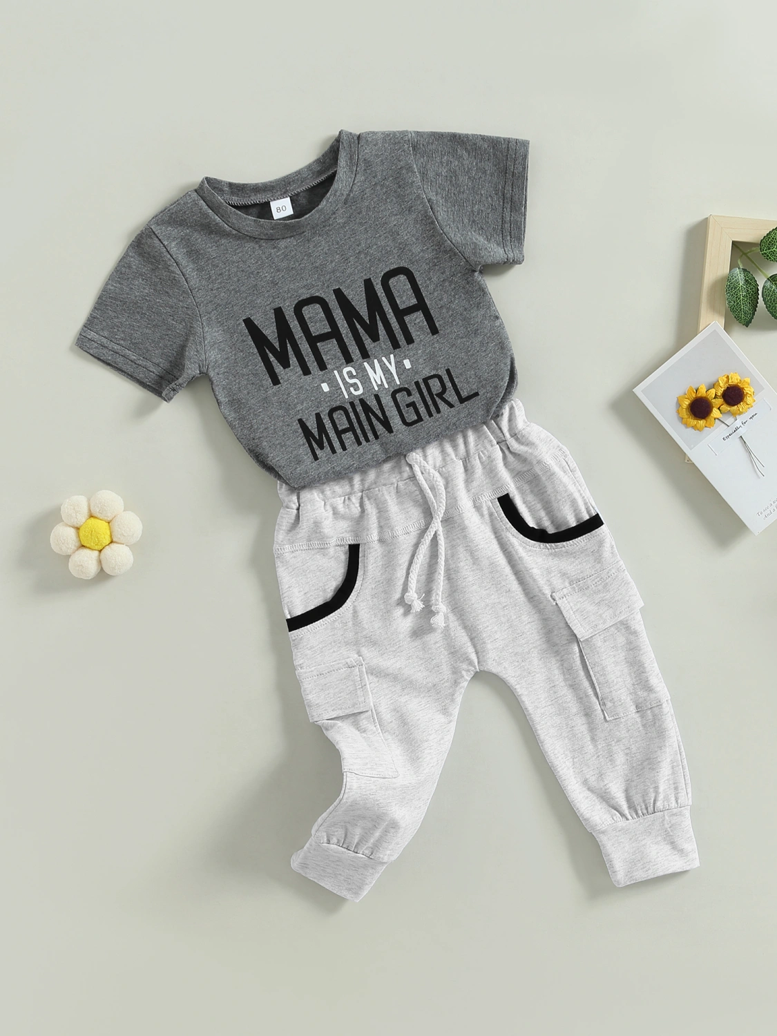 Toddler Kids Boys Clothes Set Letter Print T-Shirts Long Pants Set