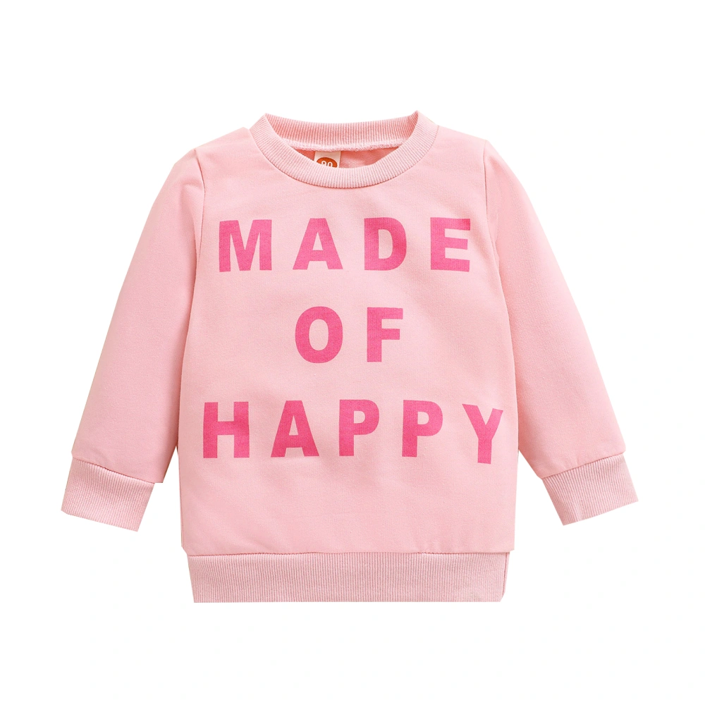 Children’s Fashion Letter Round Neck Long Sleeve Pullover Sweatshirt