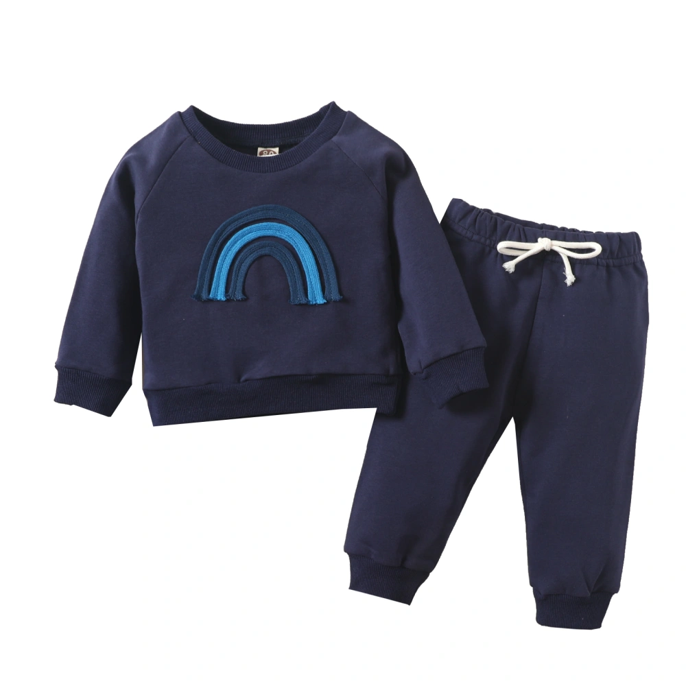 Children Clothes Set, Round Collar Pullover and Elastic Waist Trousers