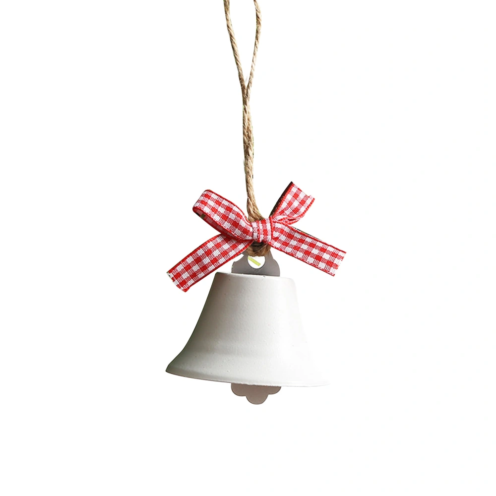 Christmas Bell Ornaments Cute Sleigh Bell Pendants with Plaid Bow