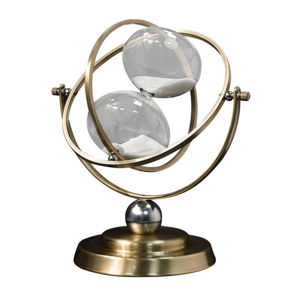 Creative Spinning Globe Hourglass Timer Desk Figurine Statue Ornaments