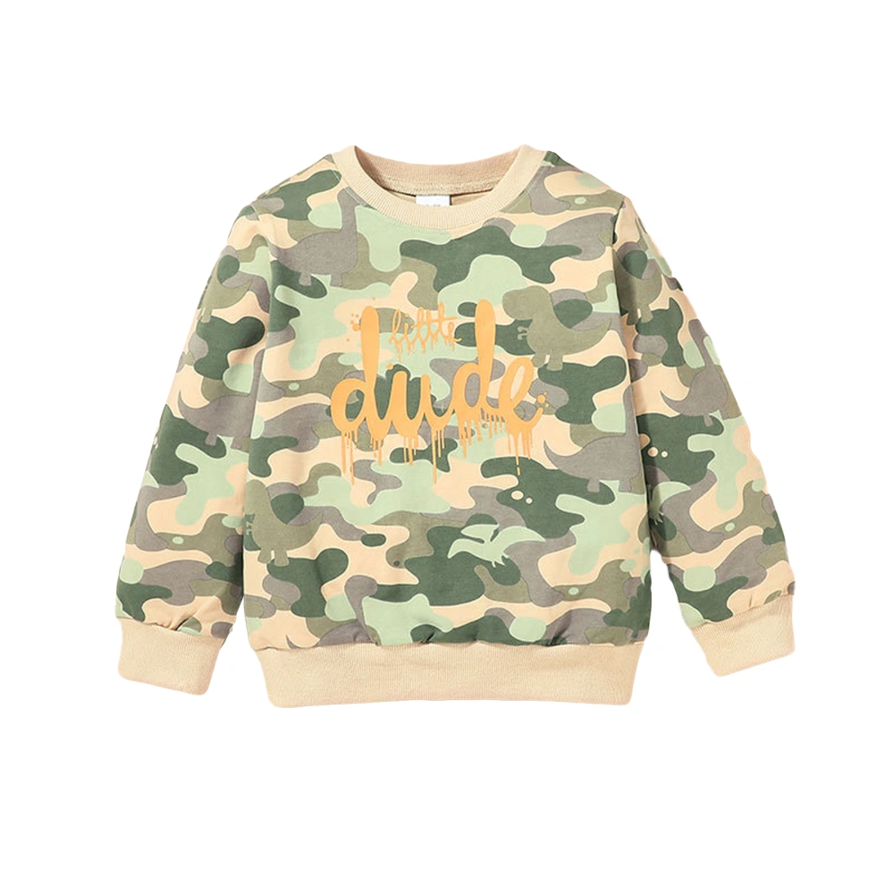 Kids Sweatshirt, Camouflage/Dinosaur Print Long Sleeves Pullover