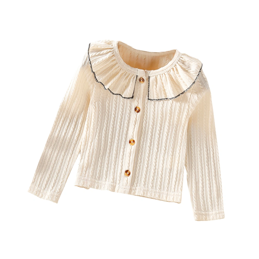 Little Girls Outwear, Doll Collar Long Sleeve Single-breasted Tops