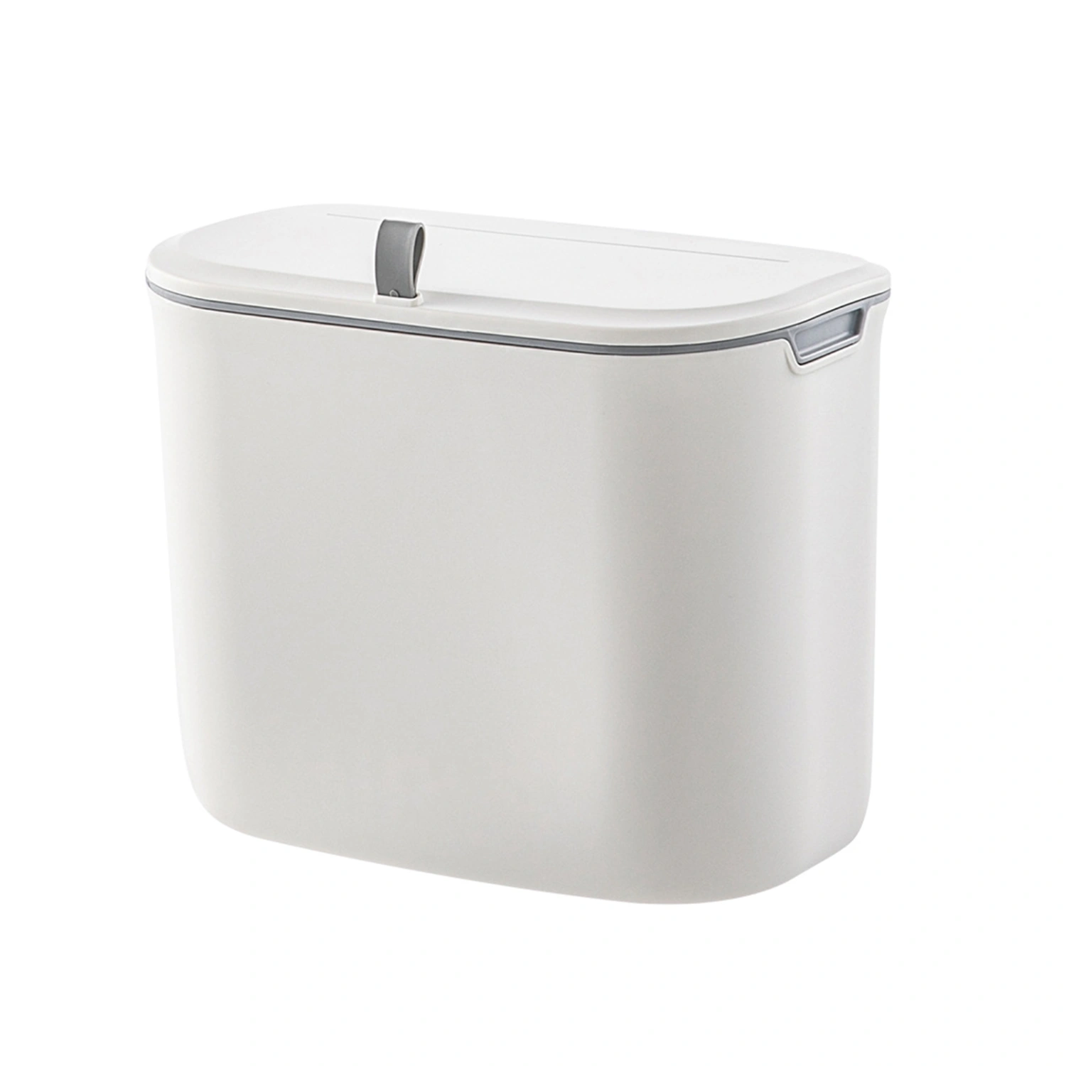 Hanging Trash Can with Lid, Plastic Garbage Can Kitchen Compost Bin