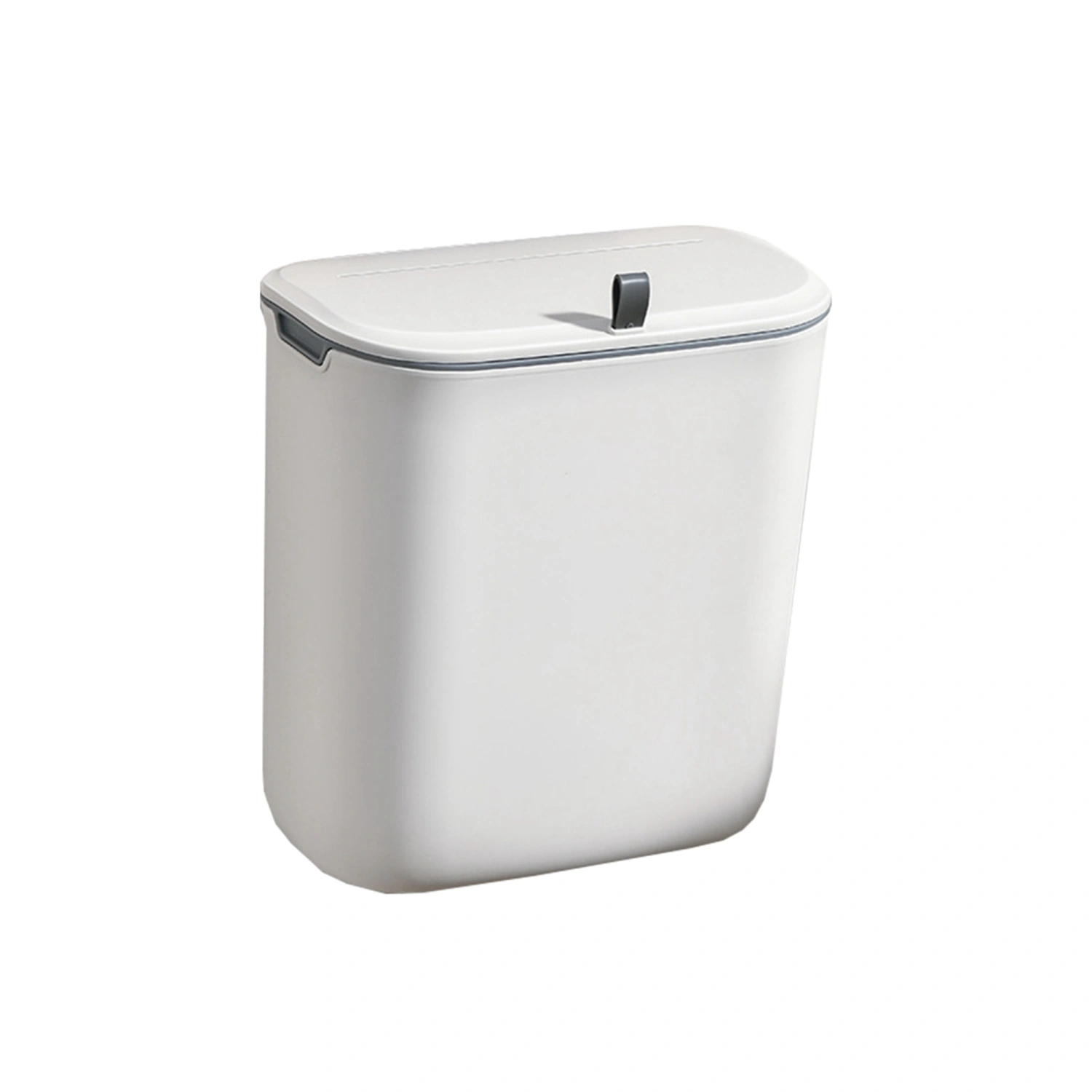 Hanging Trash Can with Lid, Plastic Garbage Can Kitchen Compost Bin