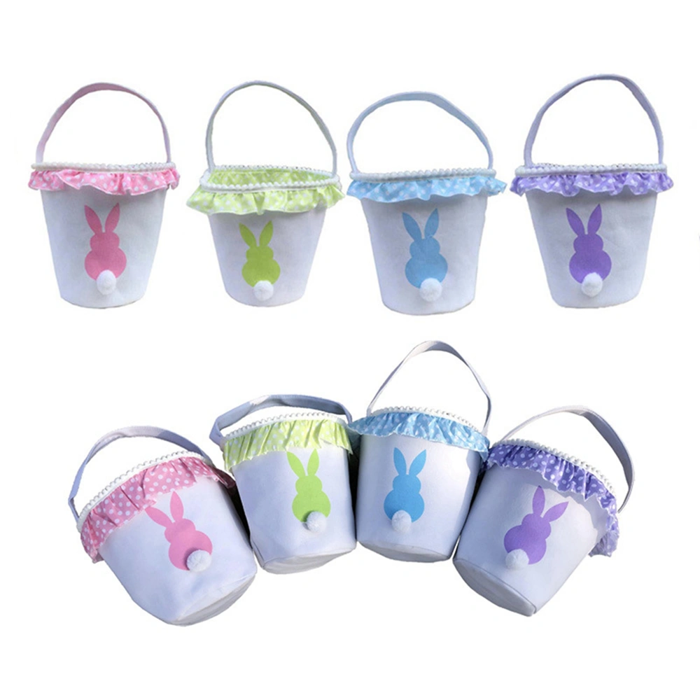 Easter Rabbit Print Gift Bucket, Candy Cookie Storage Basket