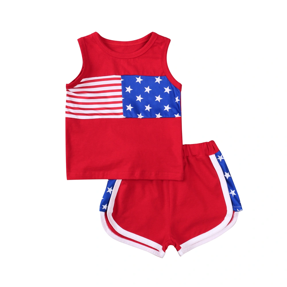 Children Sleeveless Vest Tops and Short Pants 2-piece Suits