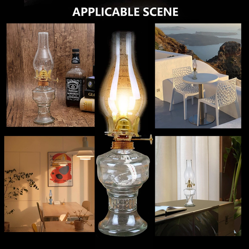 Home Decoration Kerosene Lamp , Indoor Vintage Clear Glass Lamp