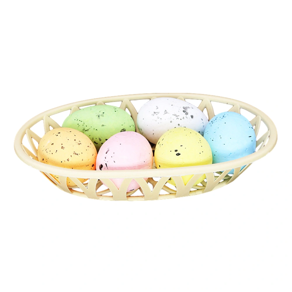 Funny Easter Simulation Spotted Eggs, Colorful Eggs Foam Fruits Basket