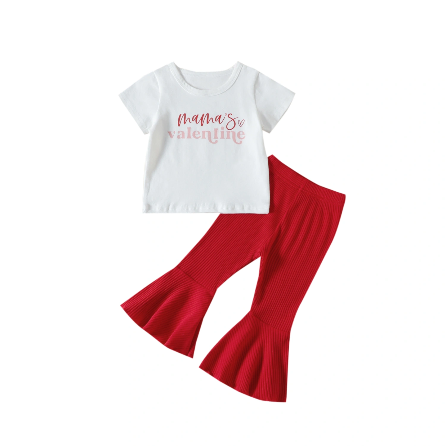 Valentine's Day Baby Clothes Set Letter Print T-Shirts Pants Suit
