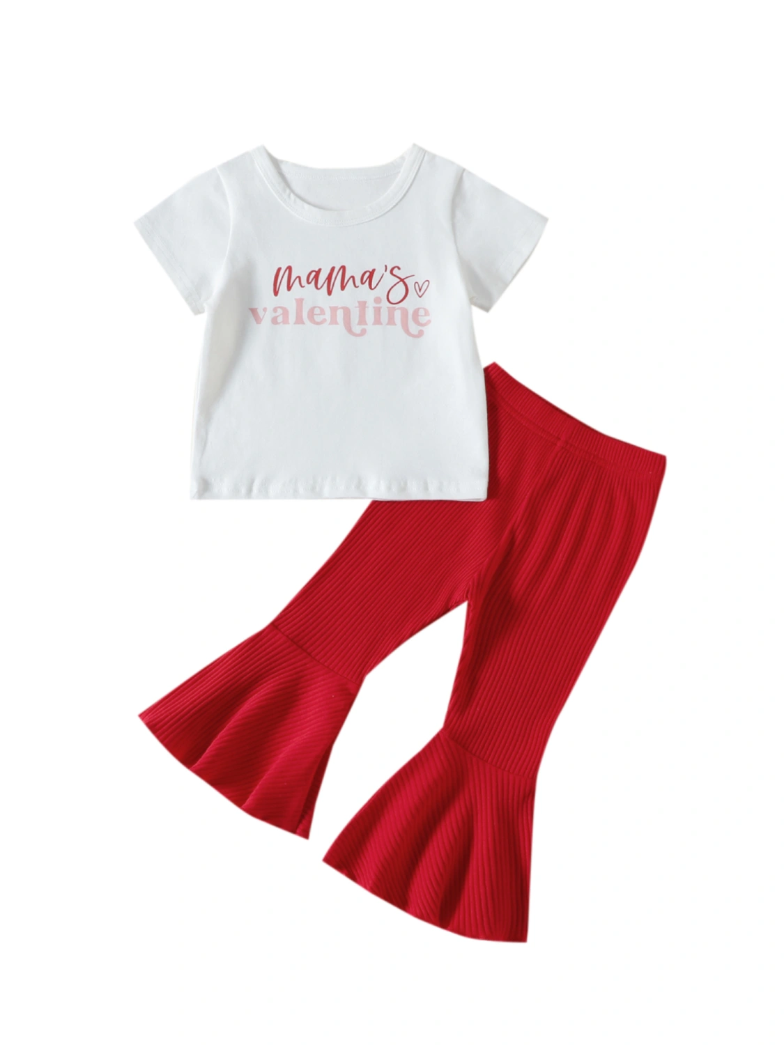 Valentine's Day Baby Clothes Set Letter Print T-Shirts Pants Suit