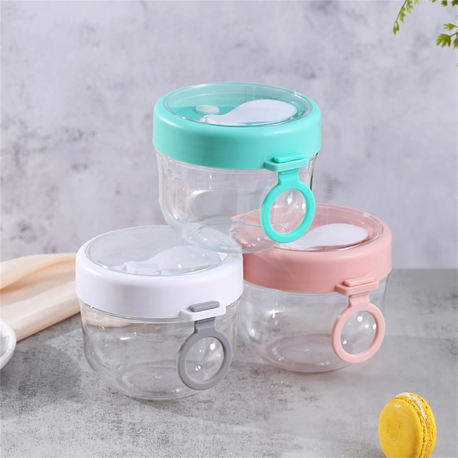 Breakfast On the Go Cups, Overnight Oatmeal Containers Yogurt Jars