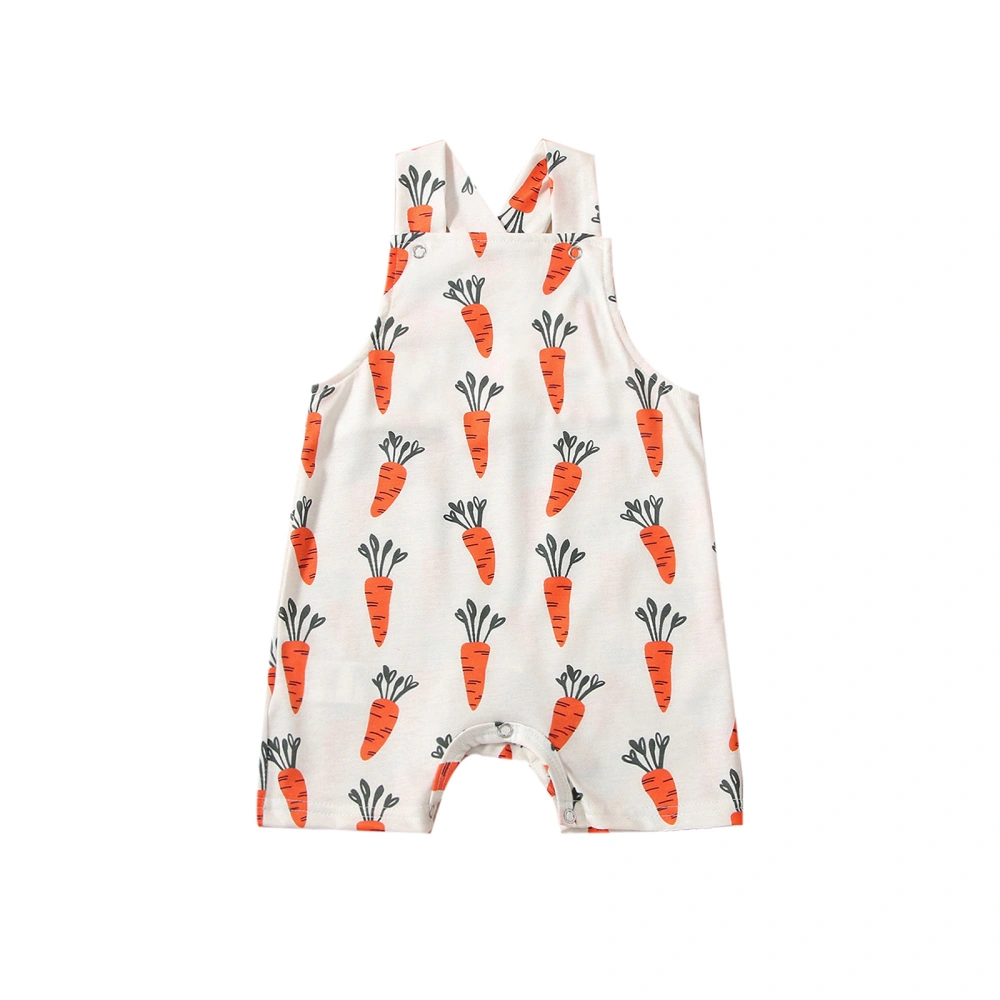 Baby Girls Boys Summer Sleeveless Carrot Print Suspender Pants 