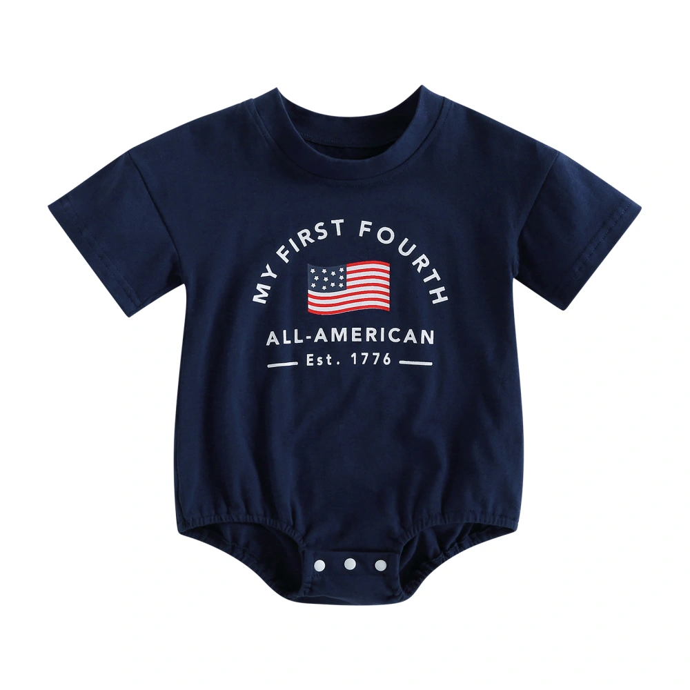 Independence Day Infant Baby Romper Letter Flag Print Jumpsuits