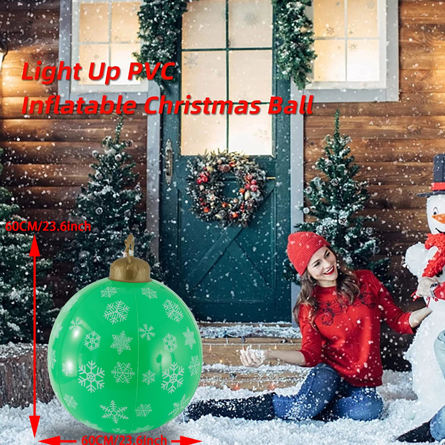 Inflatable Christmas Ball, Light Up Giant Ball with Remote Control