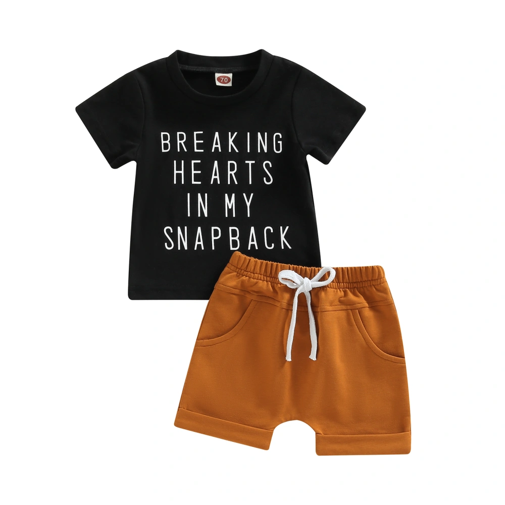 Baby Boys 2pcs Outfits Letter Print Short Sleeve T-shirt and Shorts 