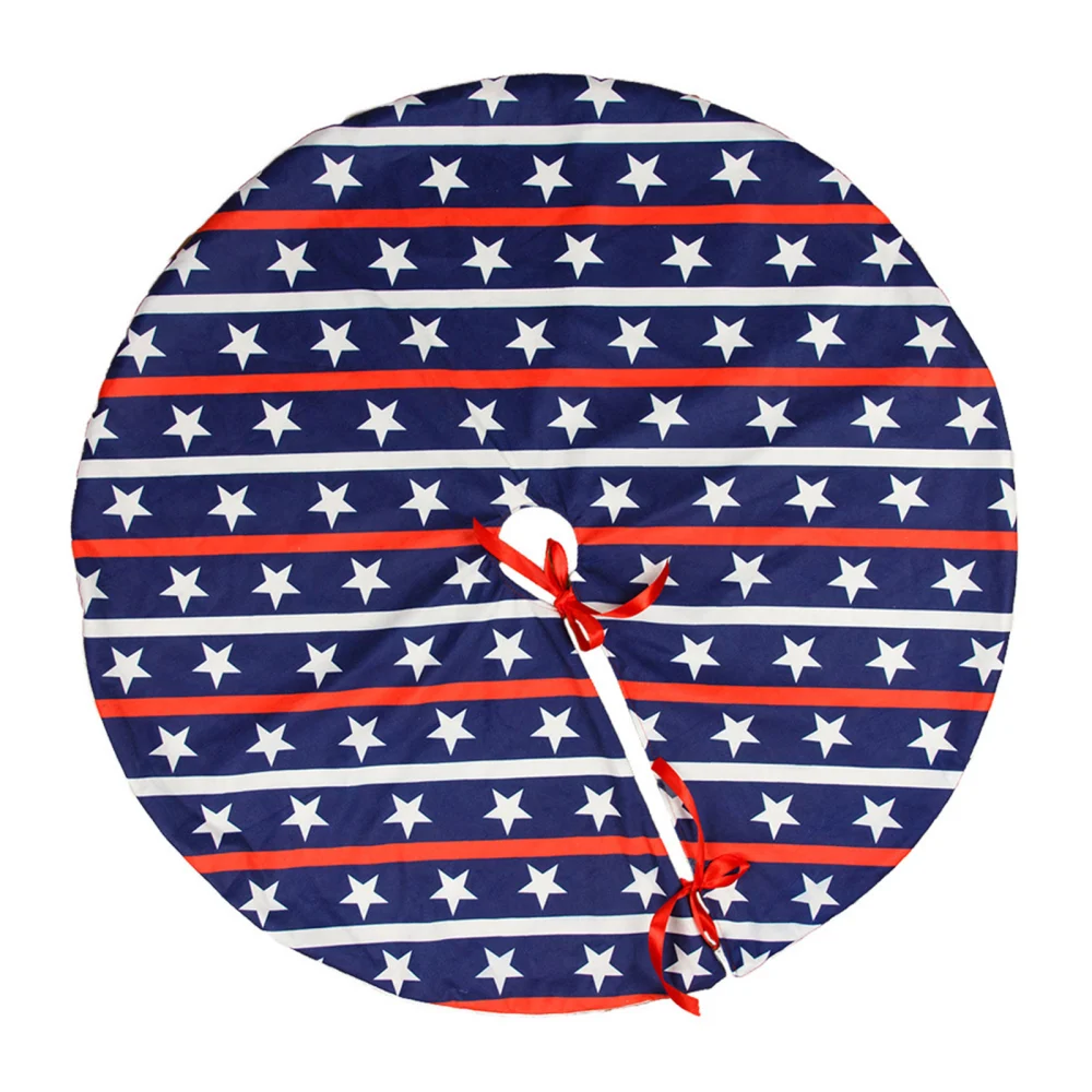 Christmas Tree Skirt, Patriotic American Flag 4th of July Tree Mat