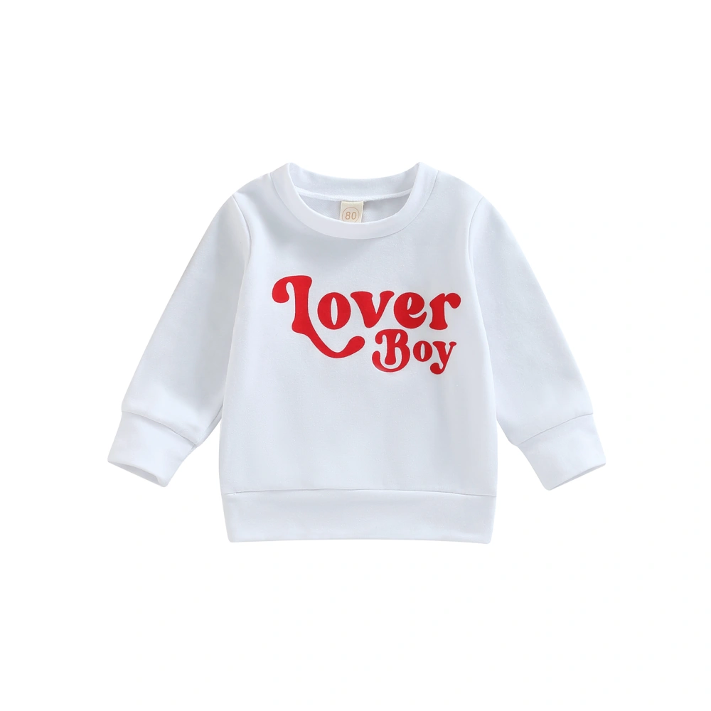 Toddler Valentine’s Day Sweatshirt, Long Sleeve Letter Print Pullover