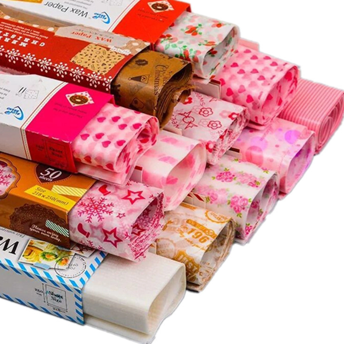 Food Wax Paper, 50 Pcs Print Pattern Non-Stick Food Wrapping Paper