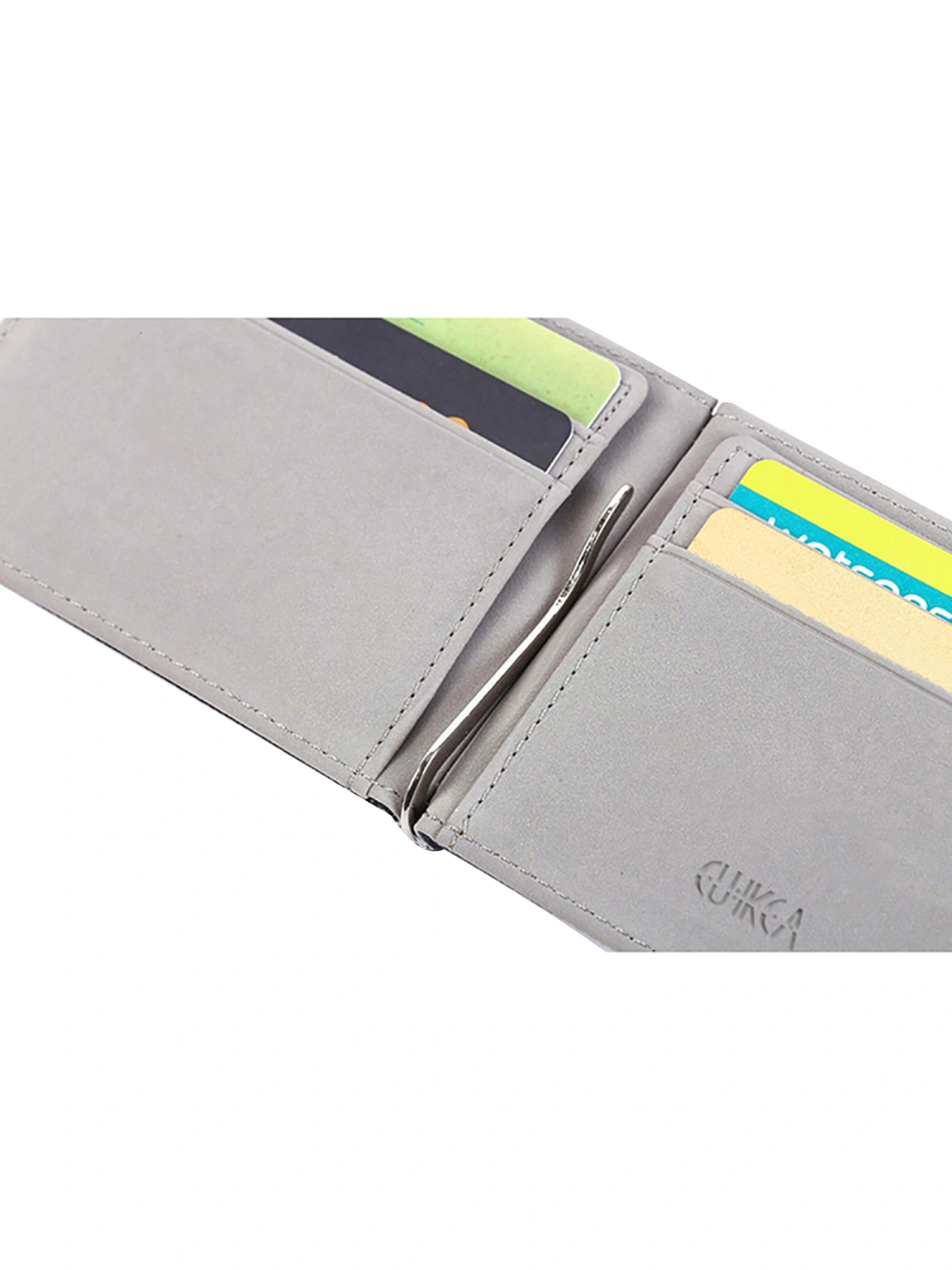 Men Slim Bifold Wallet, Minimalist Pocket Wallet with Money Clip