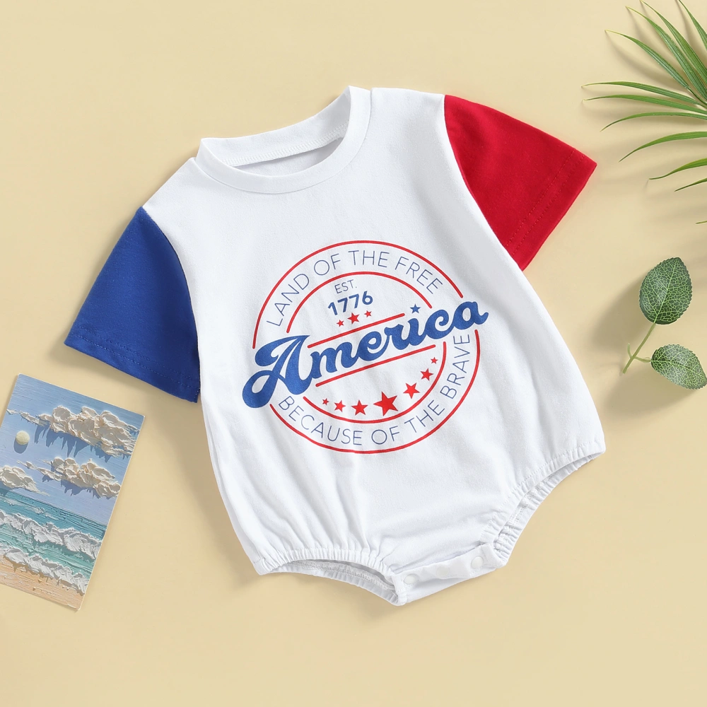 Independence Day Infant Romper Baby Girls Boys Letter Print Bodysuits