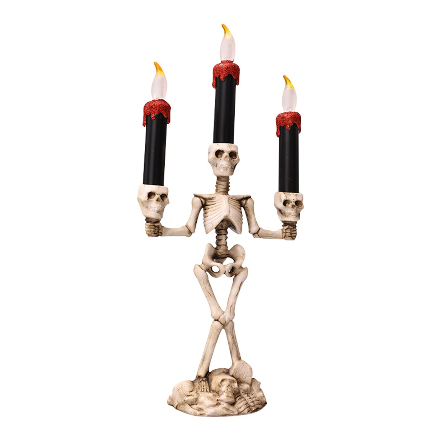 Halloween LED Light, Skull Candle Lamp Resin Artware Desktop Decor