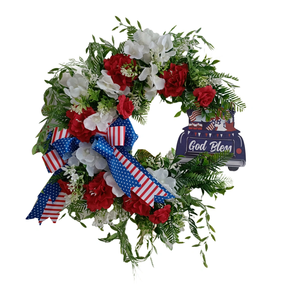 Independence Day Decorative Garland, Simulation Flower/Leaves Wreath