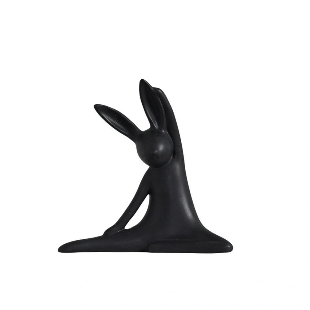 Yoga Rabbit Desktop Ornament, Ceramic Model Art Craft Home Decor