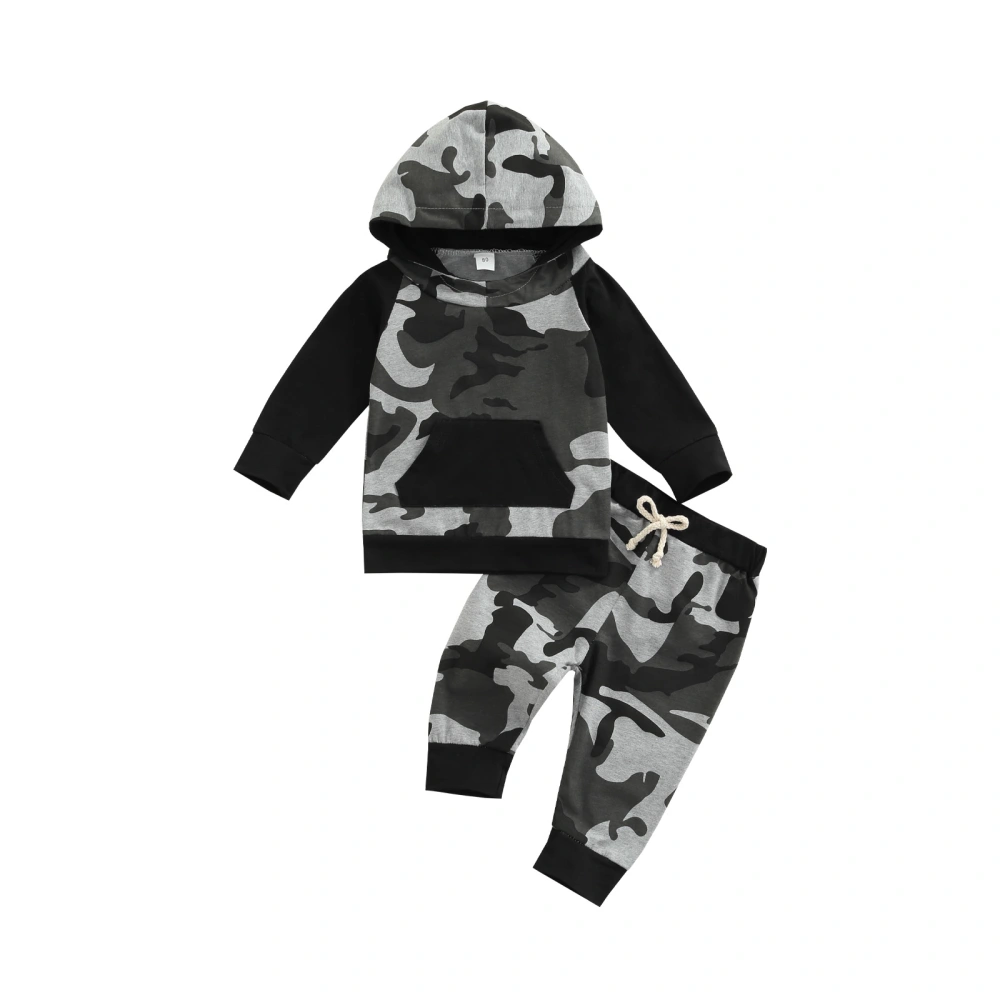 Baby Boys Hoodie Set Long Sleeve Camouflage Sweatshirt with Pants