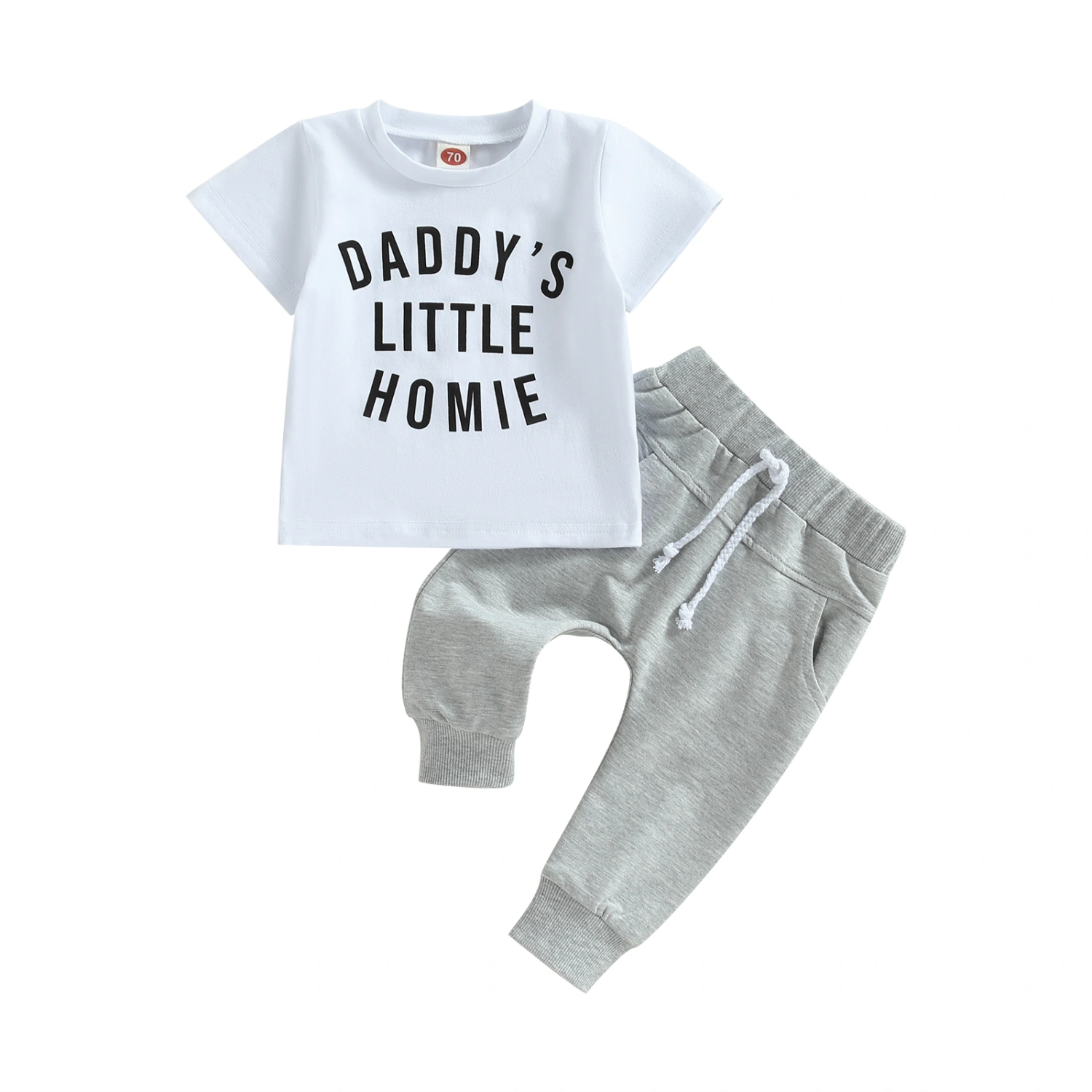Baby Boy Spring Clothes, Letter Print T-Shirt + Active Pants Set