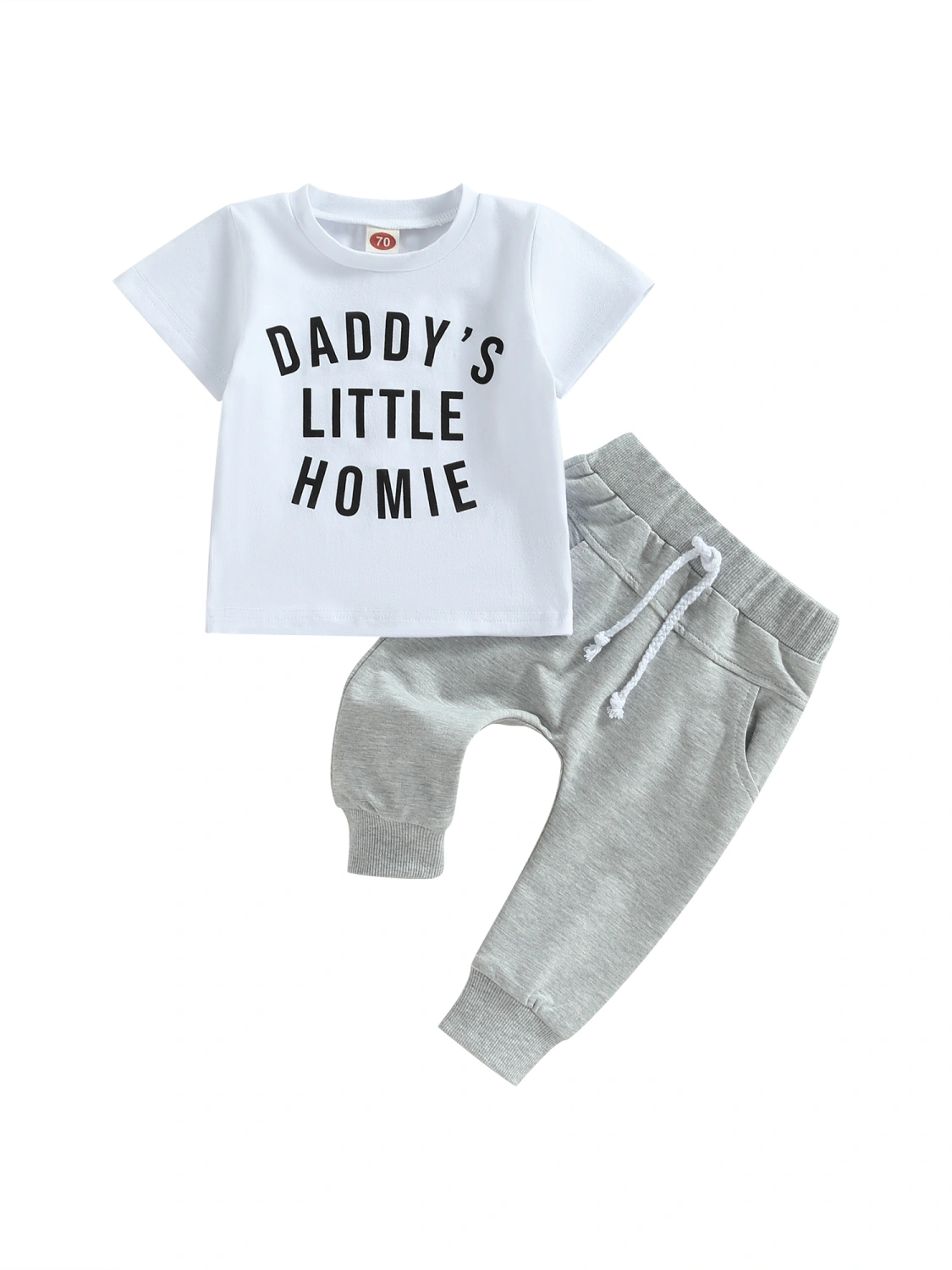 Baby Boy Spring Clothes, Letter Print T-Shirt + Active Pants Set