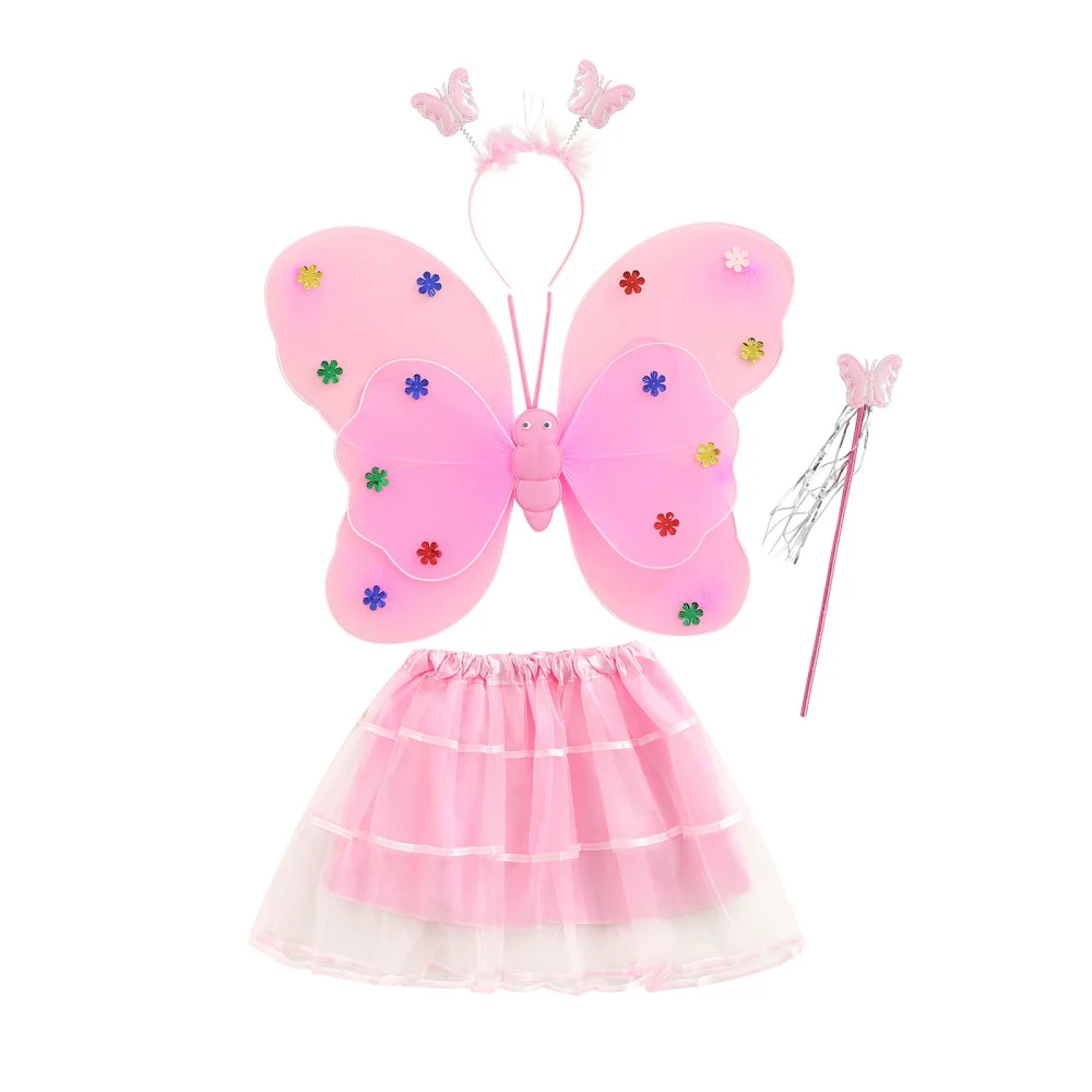 Fairy Costume, Butterfly Wing + Tutu Skirt + Magic Wand + Headband