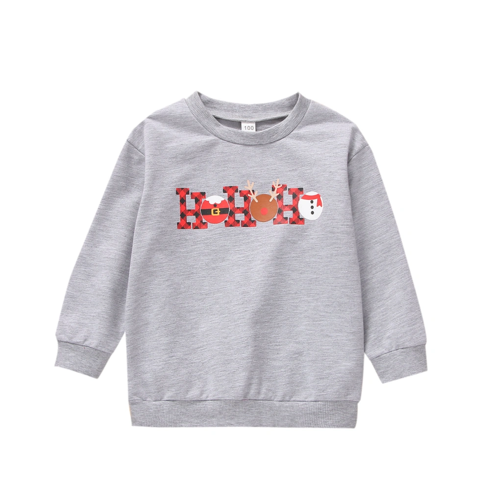 Christmas Sweatshirt, Letter Print Long Sleeve Round Neck Pullover