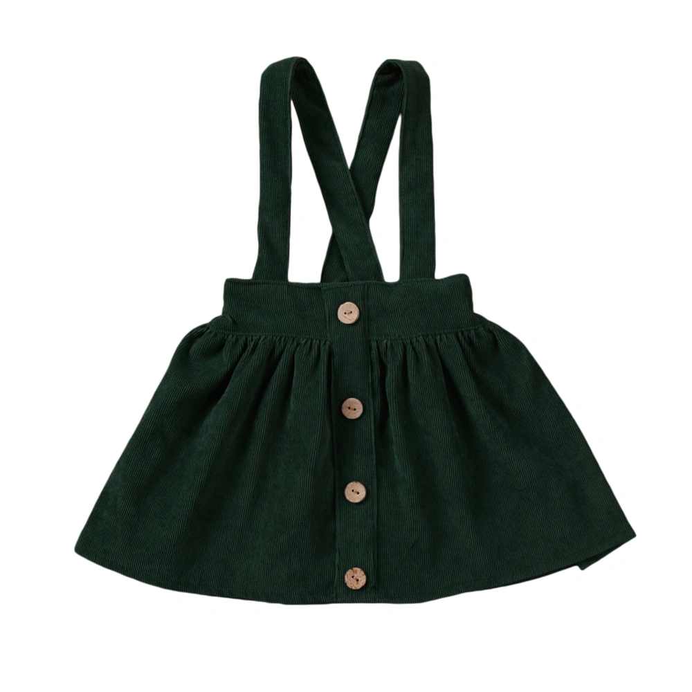 Baby Girl Suspender Skirt, Adjustable Strap Button Overall Skirt