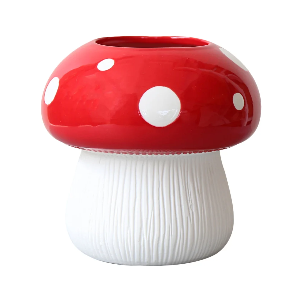 Ceramic Vase Decorative Mushroom Flower Vase for Office Home Decor