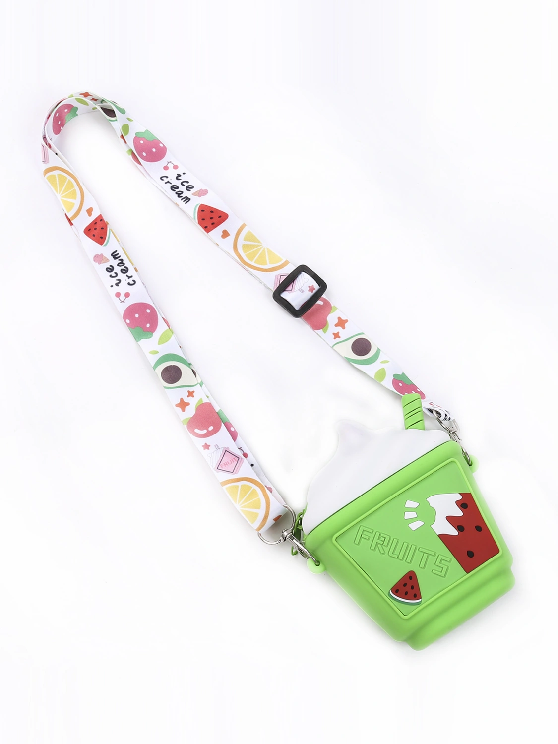 Kids Messenger Bag, Fruit Print Ice Cream Shaped Shoulder Bag