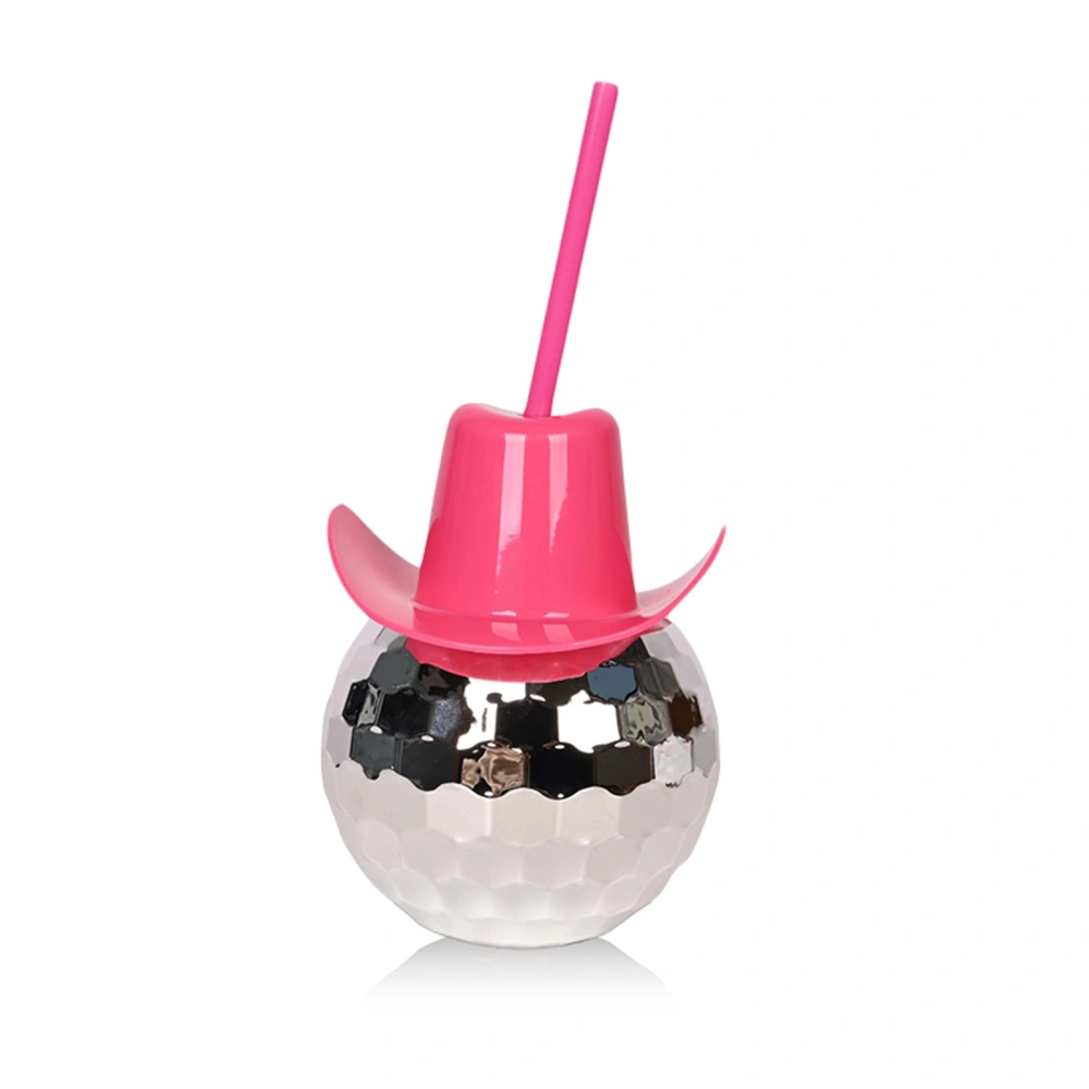 Cowgirl Hat Cups with Straws, Disco Ball Cups Western Party Supplies