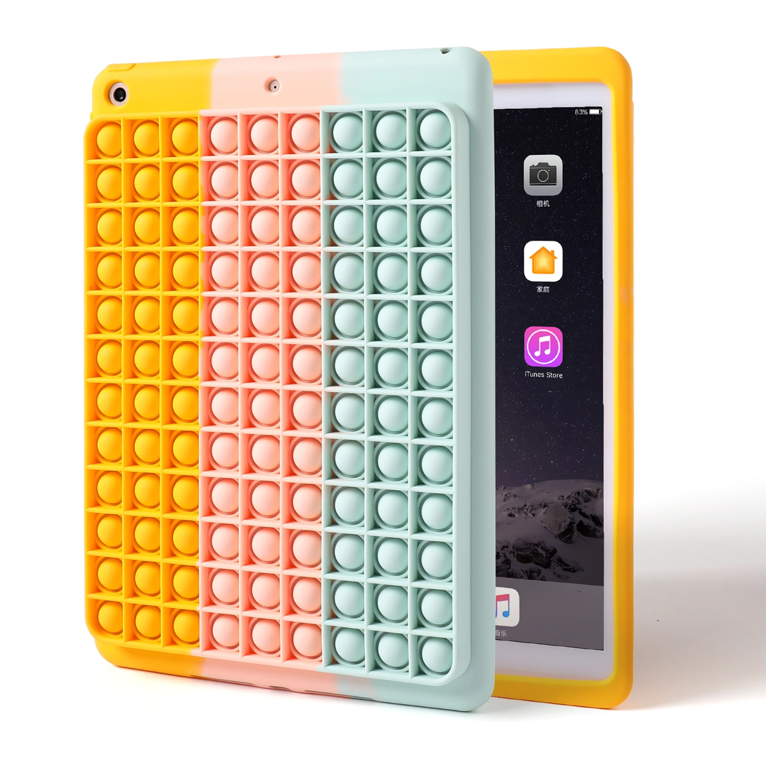Push Bubbles Tablet Protective Case, Variegated Color Case for iPad