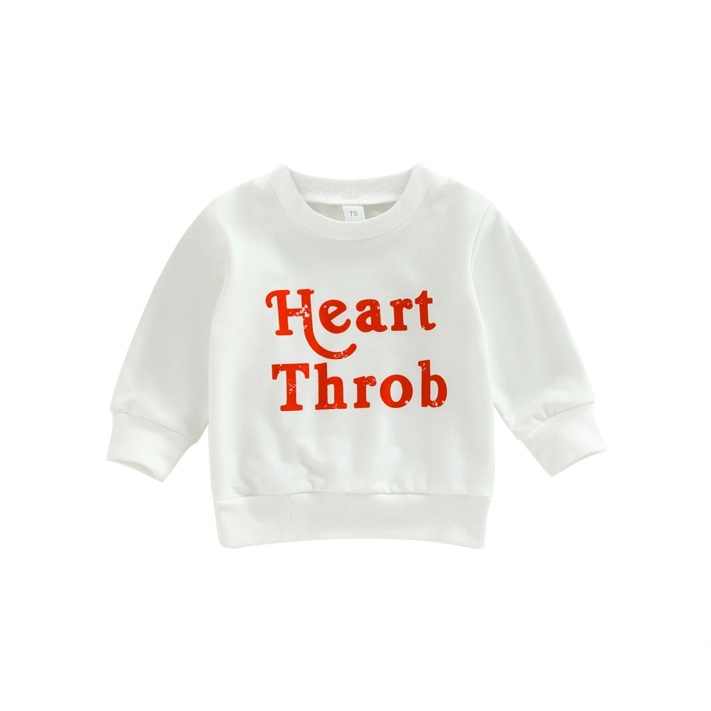 Valentine's Day Baby Boy Sweatshirt Letter Print Pullover T-shirt