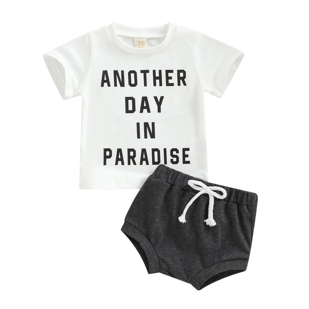 Infant Boy Summer Outfits Letter Print Short Sleeve T-shirt and Shorts