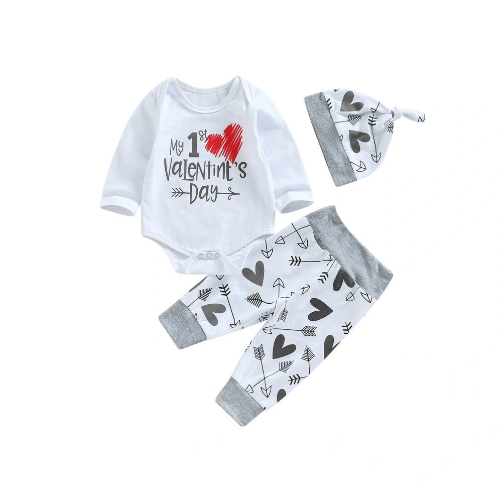 Kids Long Sleeve Round Neck Letters Tops + Jogger Pants + Hat 